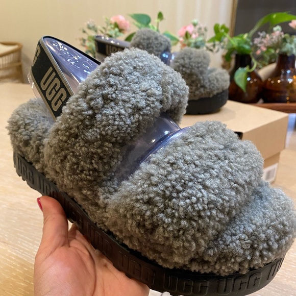 UGG oh Fluffita sandals shoes fluffy sterling slingback burnt olive - Picture 9 of 15